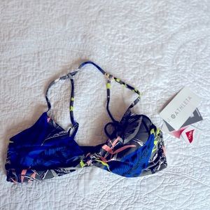 NWT Athleta Midnight Palm Knot Bikini Top Size M